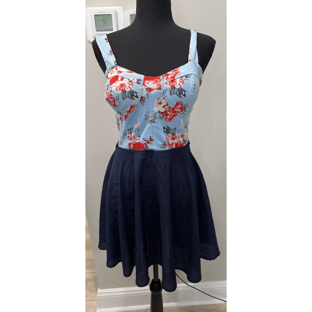 Vintage Y2K Dress Charlotte Russe Floral Cottagecore Twee Skater Size Medium